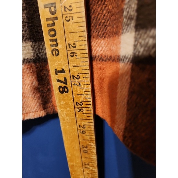 Womens ‎ Long Sleeve Plaid Browns Shaket Jacket Button Down Oversized Sz XL - Picture 7 of 9